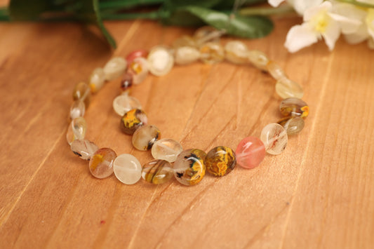 Cherry Tiger Eye Quartz Disc 12mm