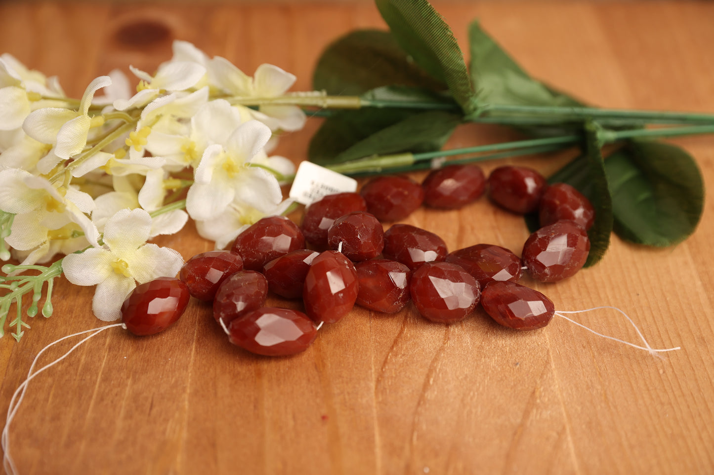 Faceted Carnelian (?) Oval Nuggets — approx. 23×18mm