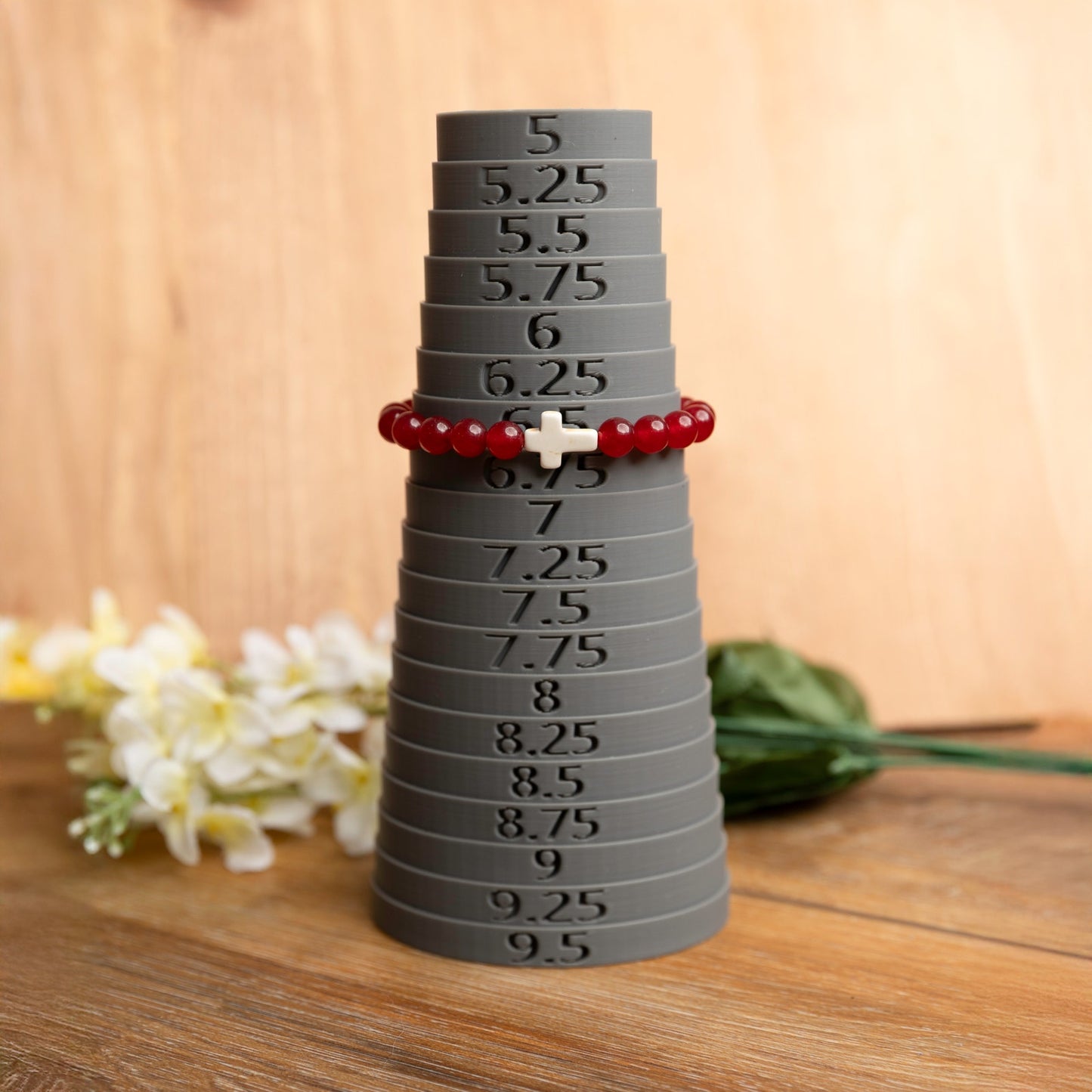 India Ruby Gemstone Cross Bracelet