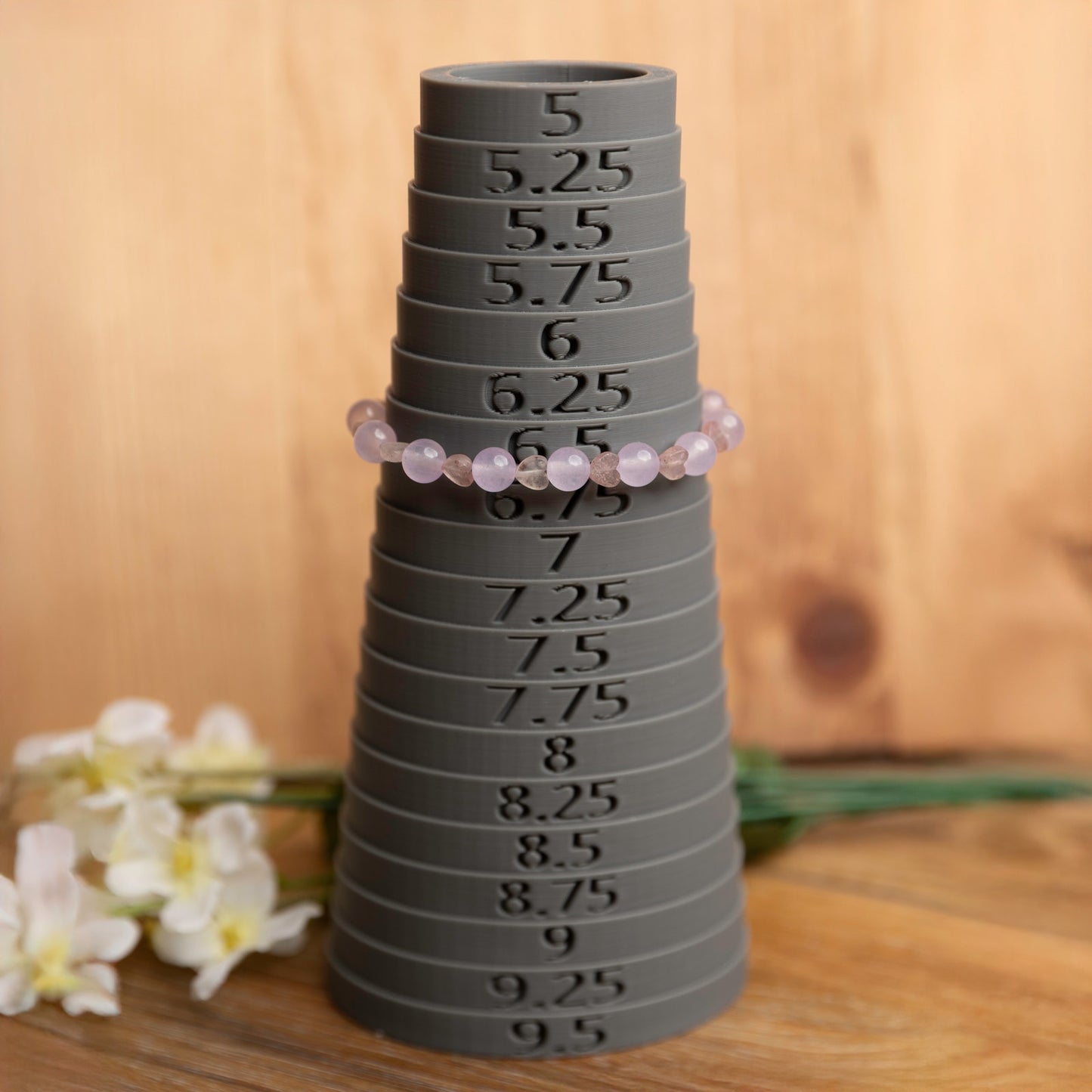 Rose Quartz & Frosted Rose Quartz Hearts Bracelet