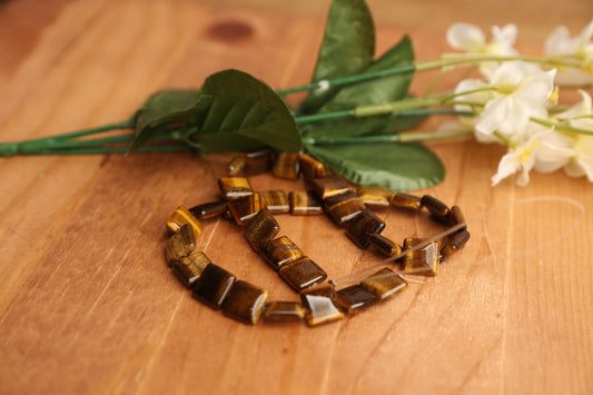 Tiger Eye Puffed Square 12mm