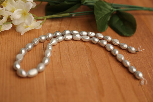 Silver Freshwater Pearl Nuggets – approx. 10–12mm