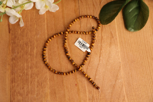 4mm Brown Tiger’s Eye Round Beads