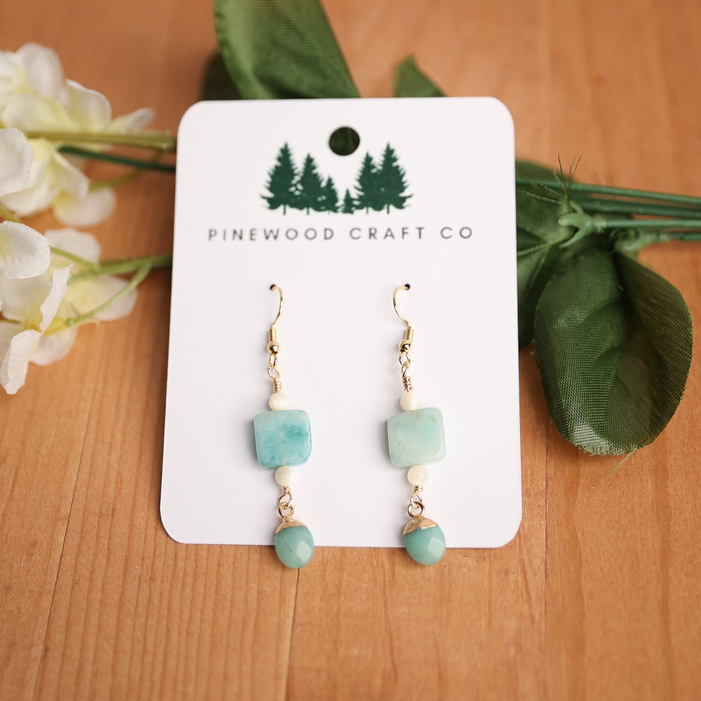 Amazonite Teardrop Dangles