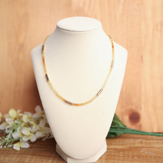 Graduated Golden Gemstone & Hematite Necklace
