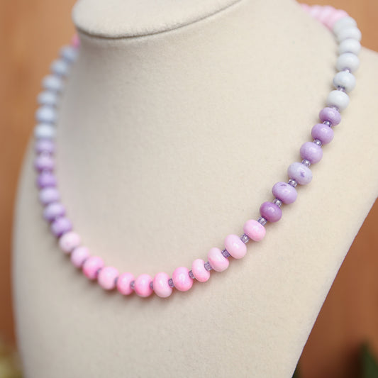 Pastel Dyed Opal & Purple Zircon Necklace