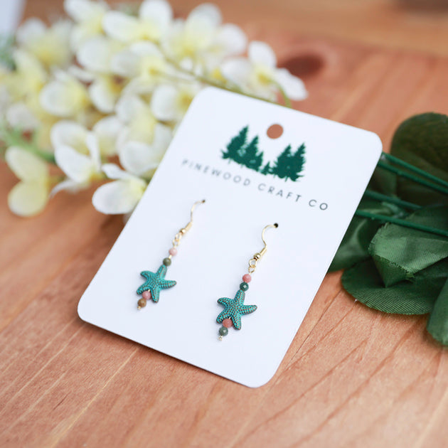 Patina Starfish and Gemstone