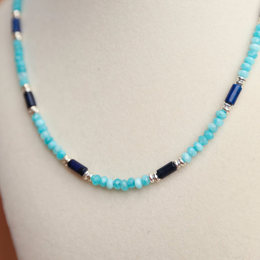 Dyed Imperial Jasper Columns w/Dyed Jade and Silver Hematite