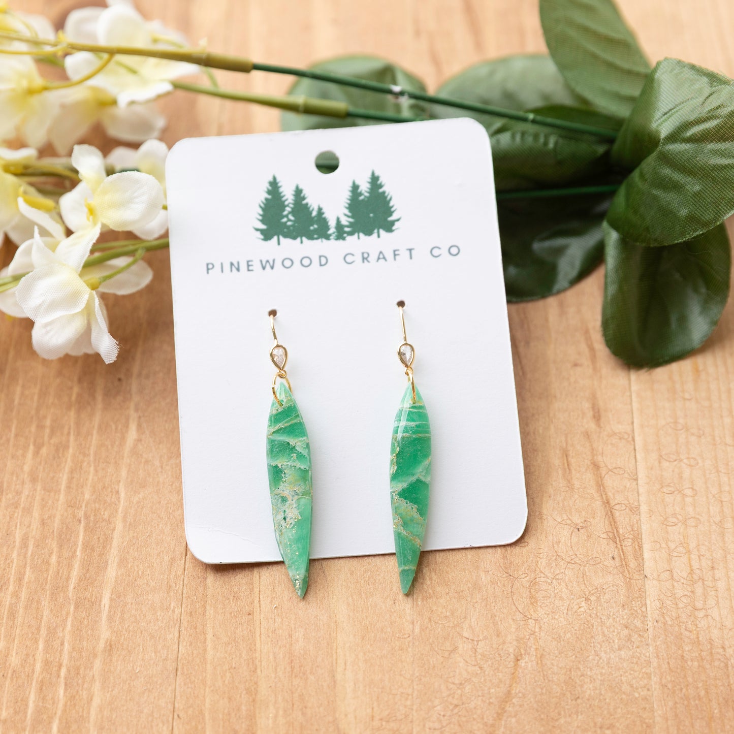 Green Dagger Earrings