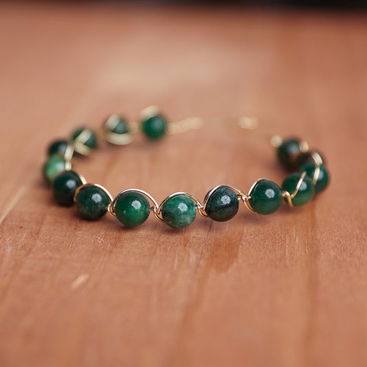 Hand wrapped Fuchsite Necklace.
