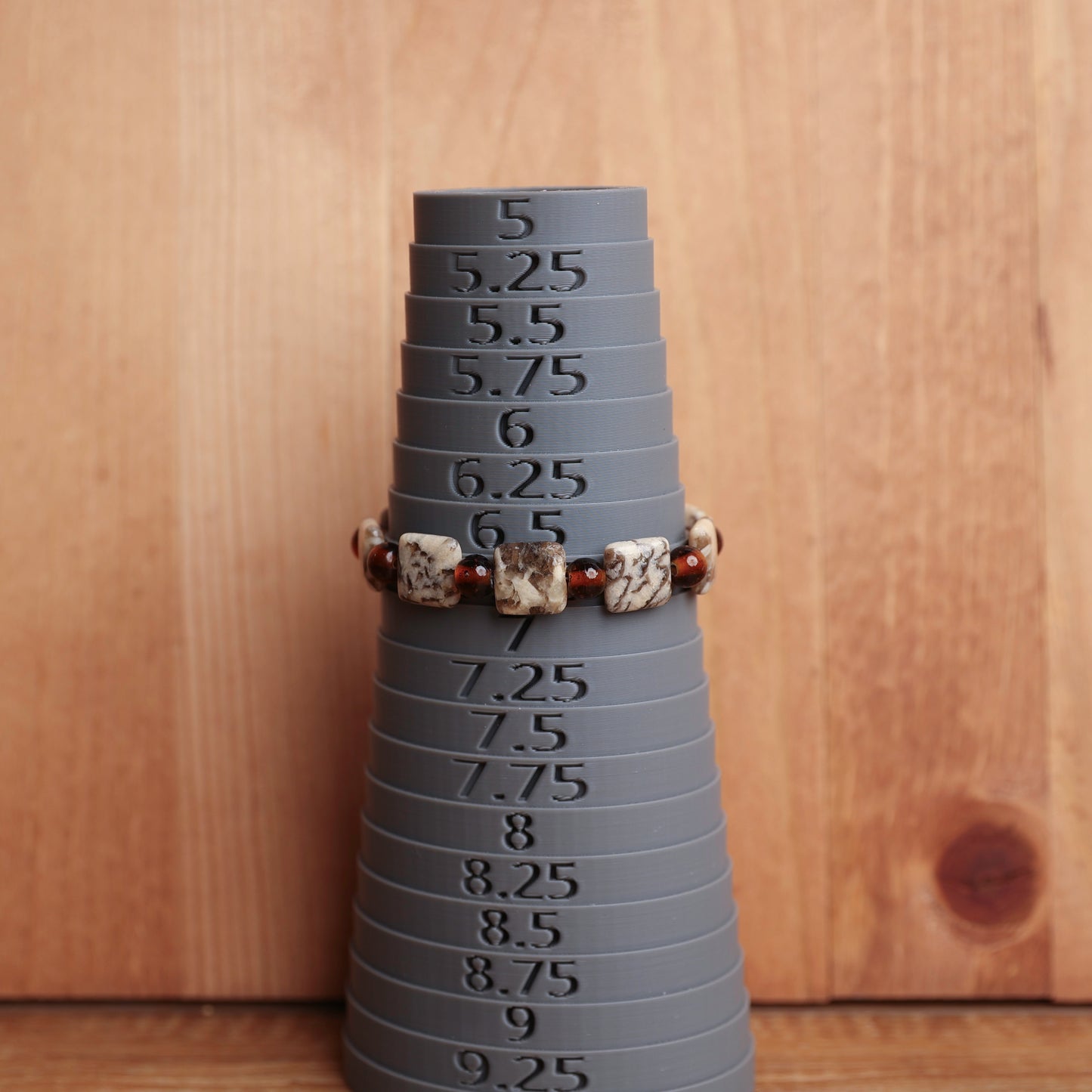 Silkworm Jasper and Glass Bracelet.