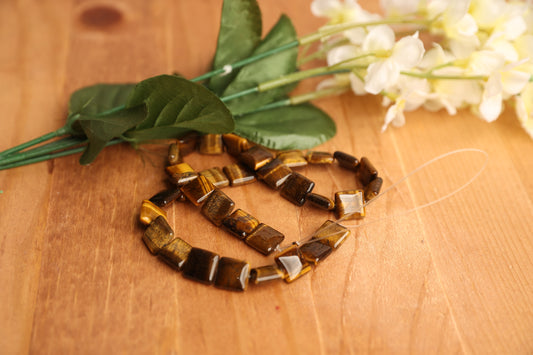 Tiger Eye Puffed Square 12mm