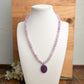 Lavender Amethyst w/ Silver Mojave Turquoise Pendant