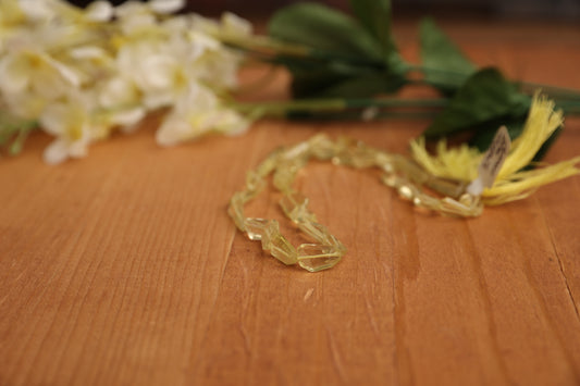 Lemon Quartz Faceted Freeform Beads – approx. 13–17mm