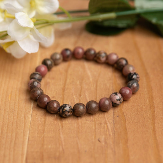 Rhodonite Gemstone Bracelet – Love, Healing & Emotional Balance