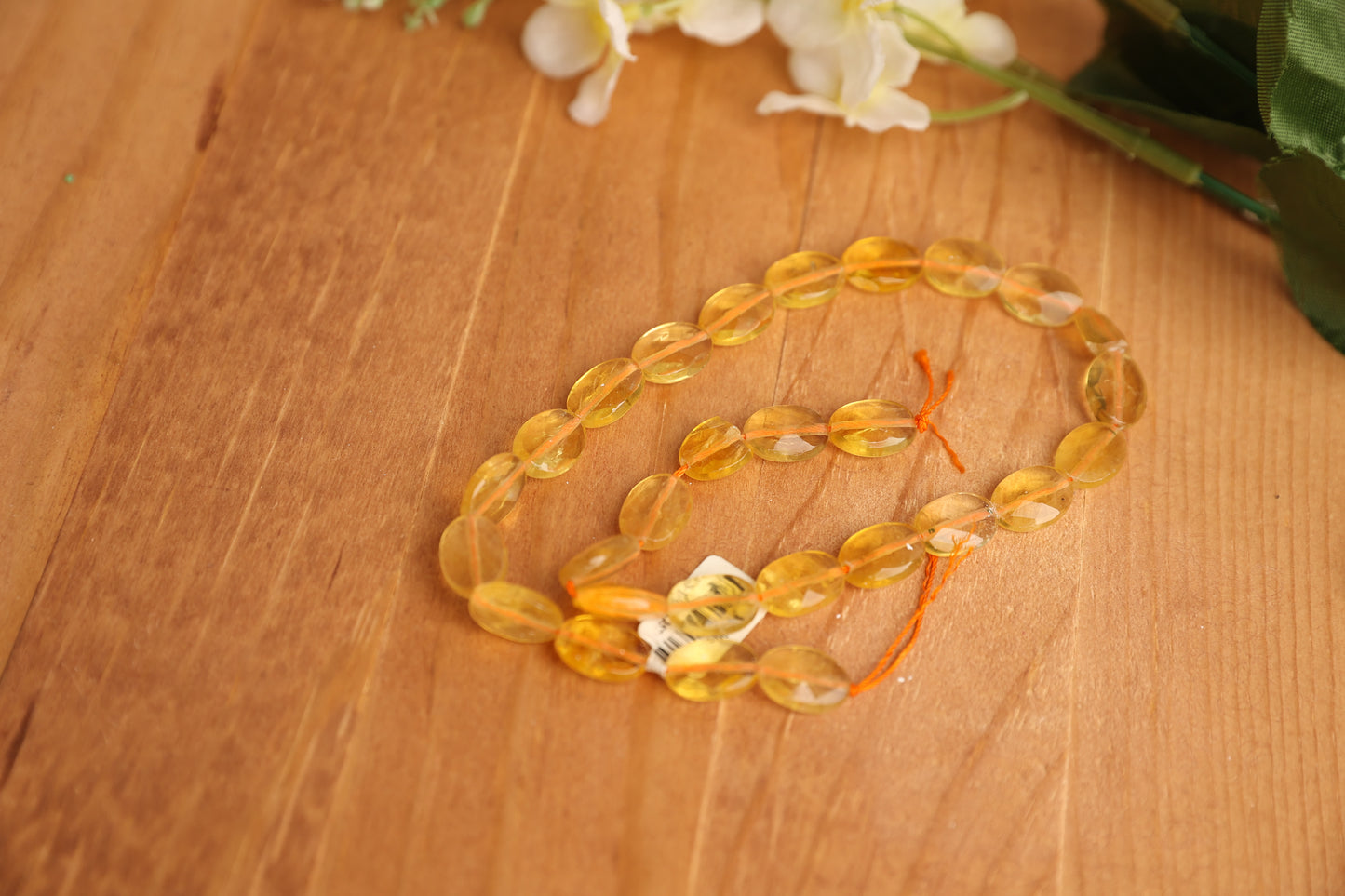 Natural Citrine Faceted Oval Beads – 10 × 14 mm