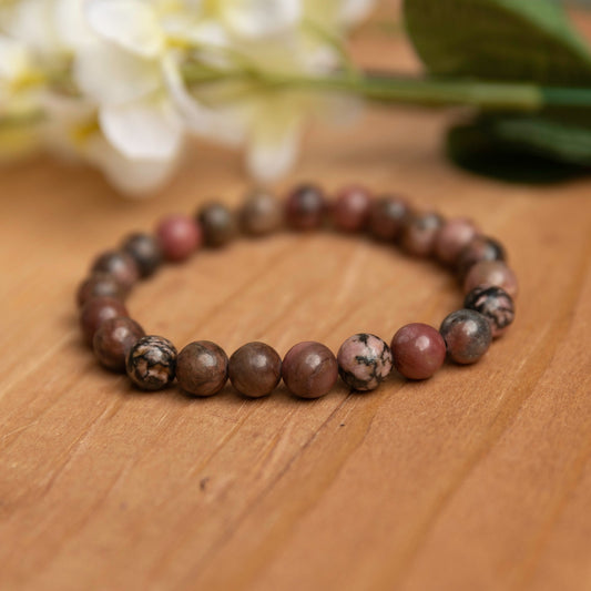 Rhodonite Gemstone Bracelet – Love, Healing & Emotional Balance