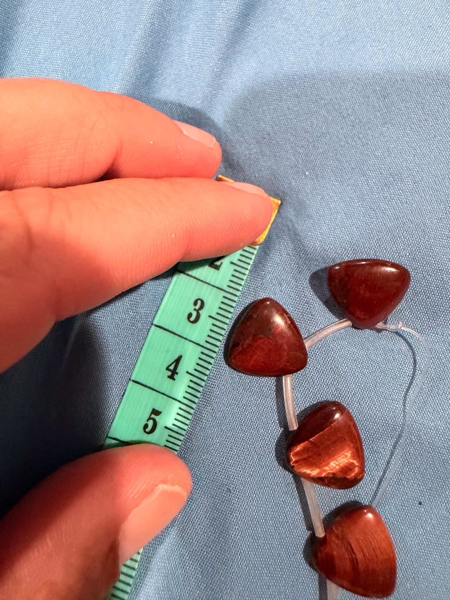 Red Tiger’s Eye Triangle Beads