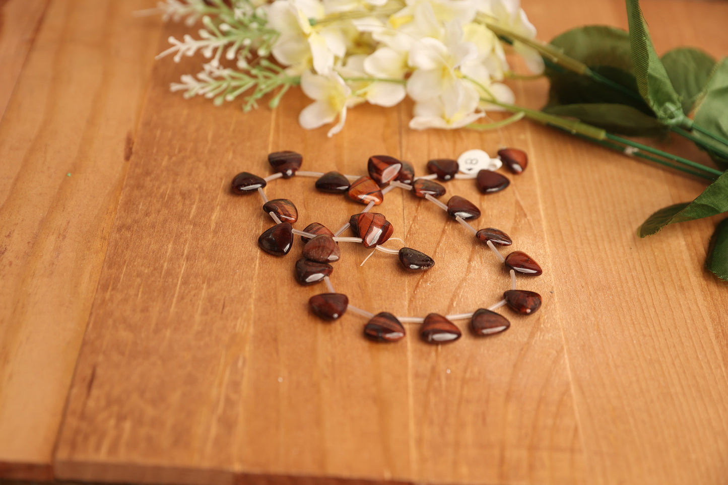 Red Tiger’s Eye Triangle Beads