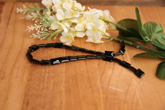 Black Agate Rectangle / Pillow Beads