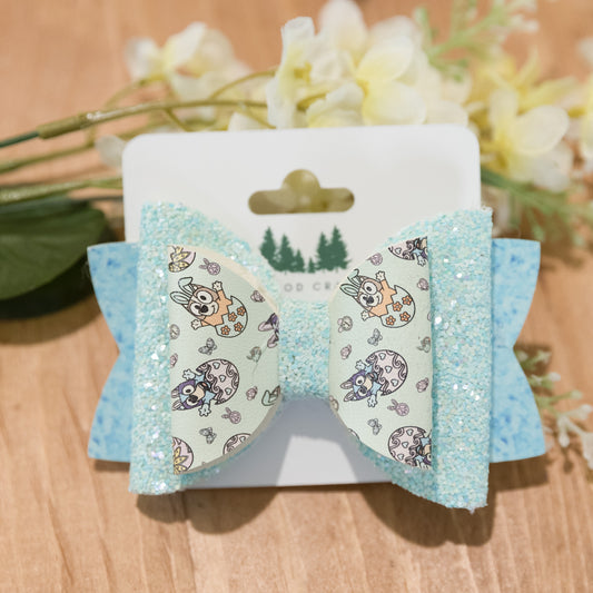 Blue Dog Easter Bow (3.5 inches)