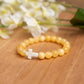Lemon Jade Gemstone Bracelet with Howlite Cross – Joy & Positivity