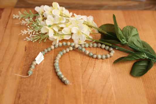 8mm Snakeskin Jasper Round Beads – Full Strand