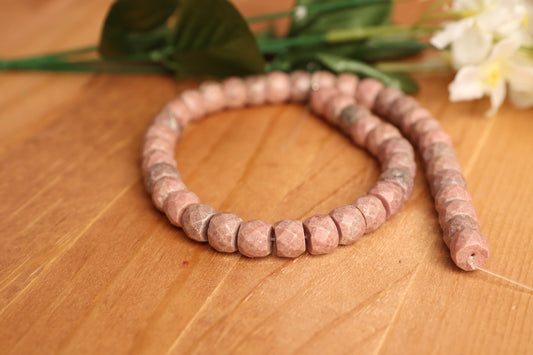 Rhodonite Faceted Rondelle 8x12mm
