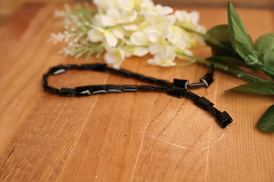 Black Agate Rectangle / Pillow Beads