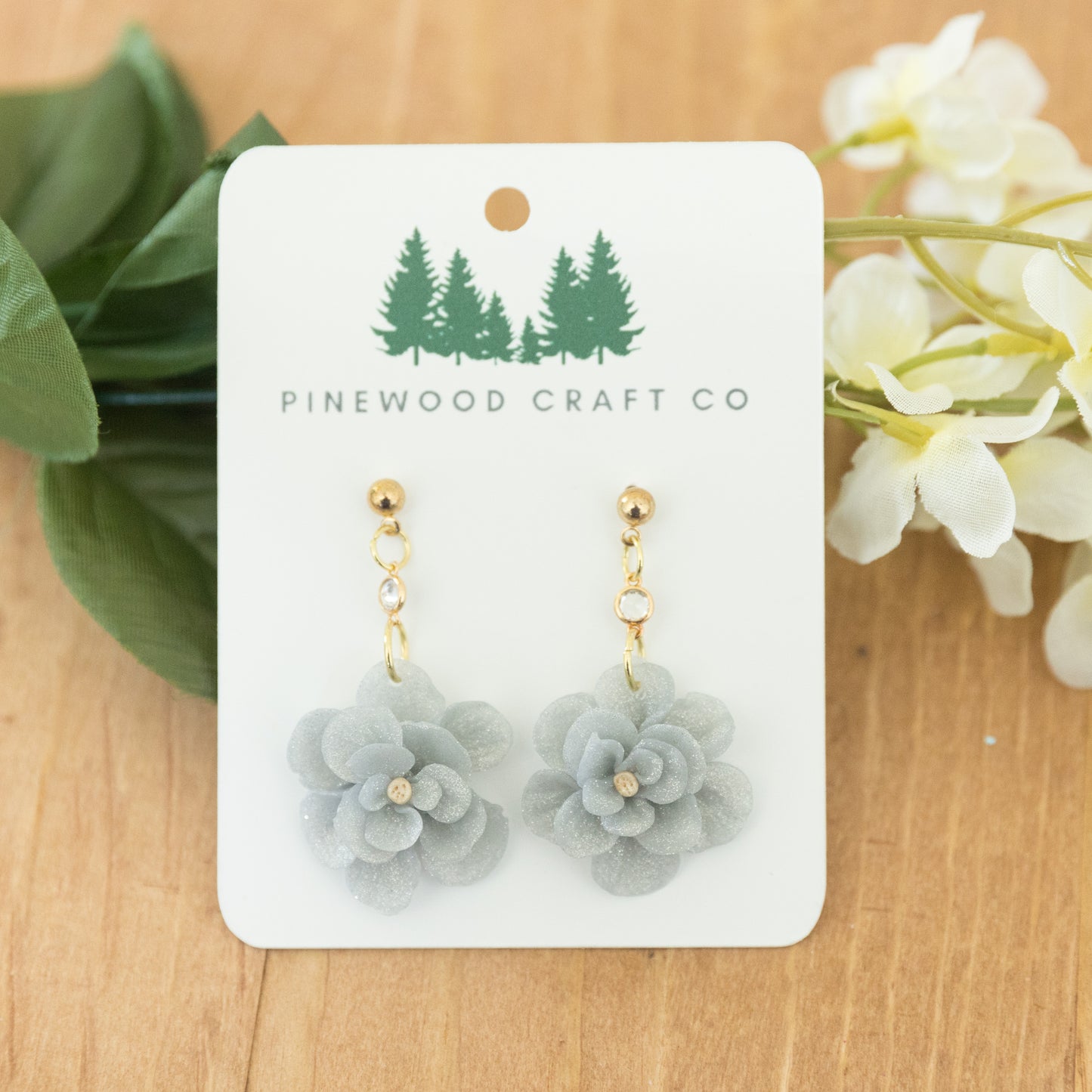 Handmade Translucent Silver Shimmer Flowers