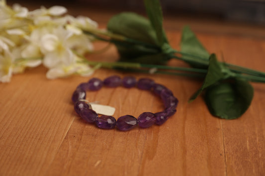 Natural Amethyst Faceted Oval Nuggets – approx. 10×13mm