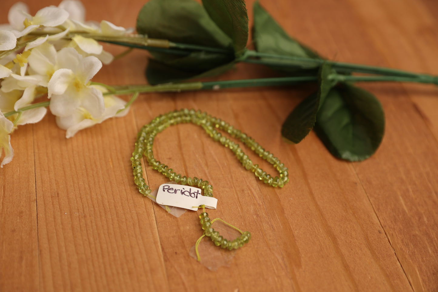 Peridot Rondelle Beads – approx. 3mm