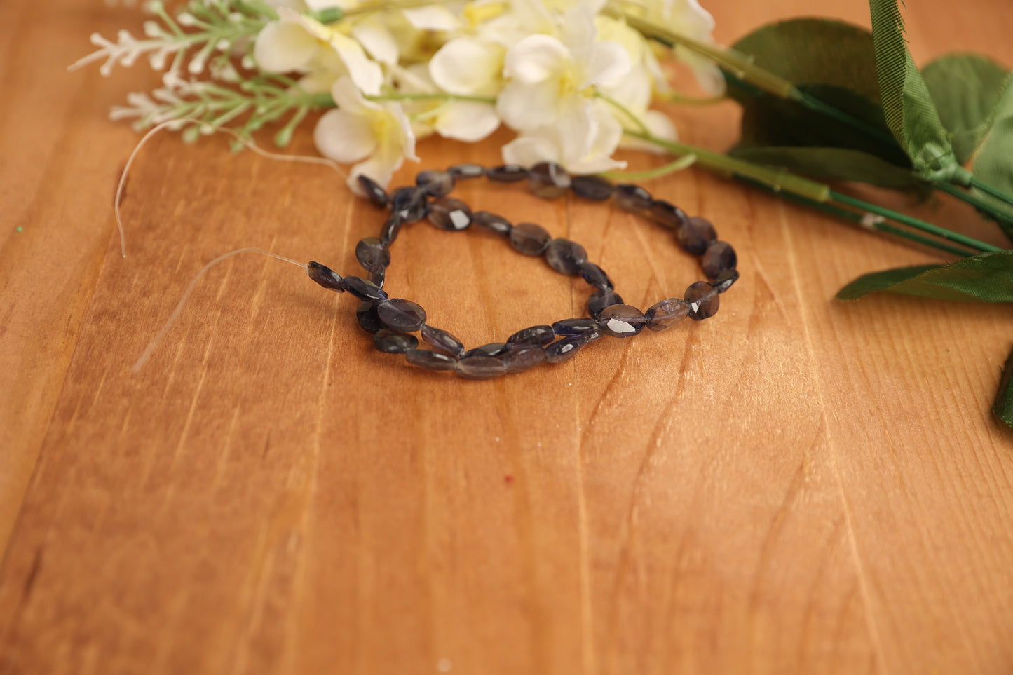 Iolite Faceted Oval Gemstone Beads – 8x10mm – 16” Strand - Higher Translucancy