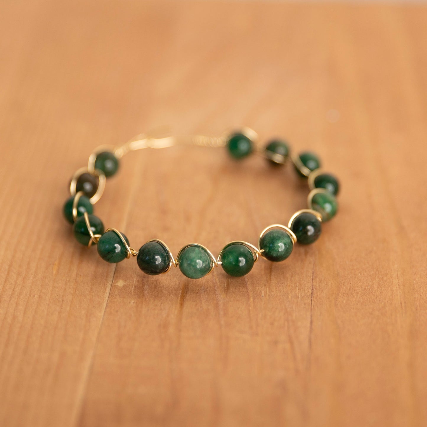 Fushite wire wrapped Bracelet w/Hook Closure -6.5 inch