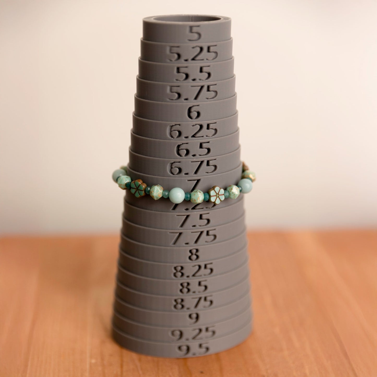 Czech Glass, Dyed Jade and Amazonite bracelet - 7 inch