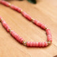 Strawberry Quartz & Rhodonite Necklace - 17 inch with 2 inch extender