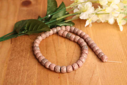 Rhodonite Faceted Rondelle 8x12mm