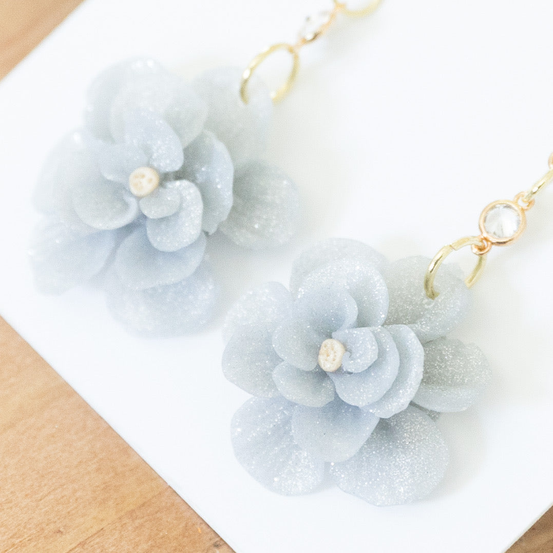Handmade Translucent Silver Shimmer Flowers