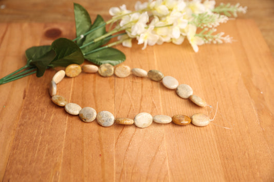 Petosky Fossil Jasper Puffed Oval 16x20mm