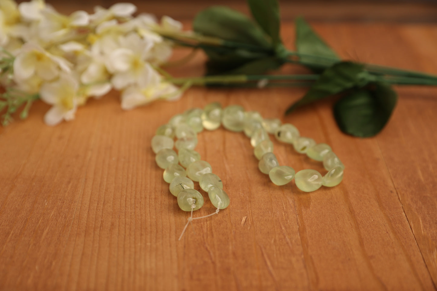 Prehnite Smooth Nugget Beads – approx. 13mm