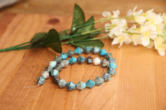 Blue Crazy Lace Agate  12mm Lantern Bicone