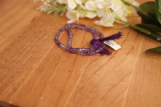 Natural Amethyst Faceted Heishi Beads – Israeli Cut