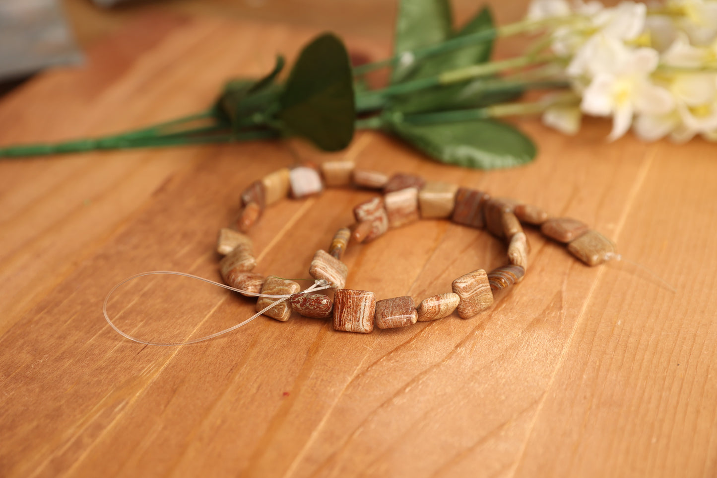 Flower Agate Square 12mm