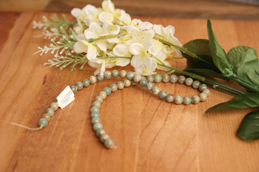 8mm Snakeskin Jasper Round Beads – Full Strand