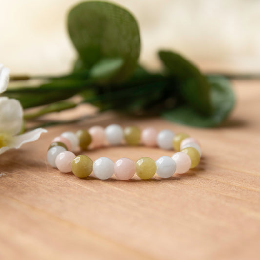 Morganite Beaded Bracelet
