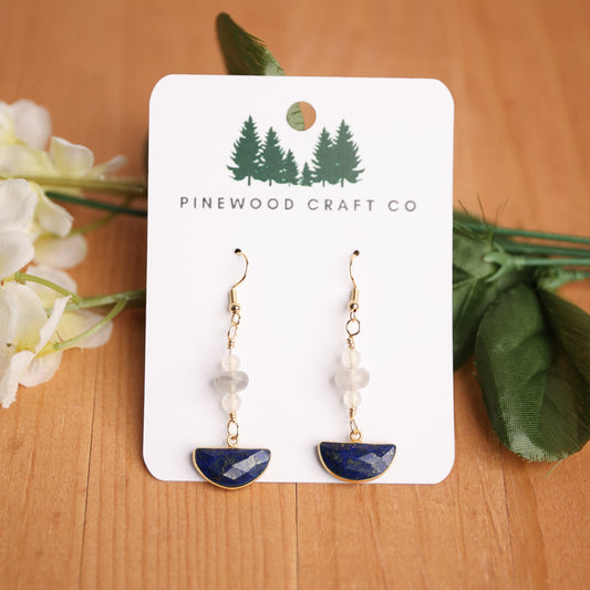 Lapis and Moonstone dangles