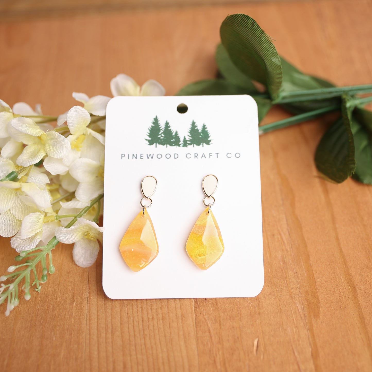 Yellow and Orange Polymer Clay Earrings