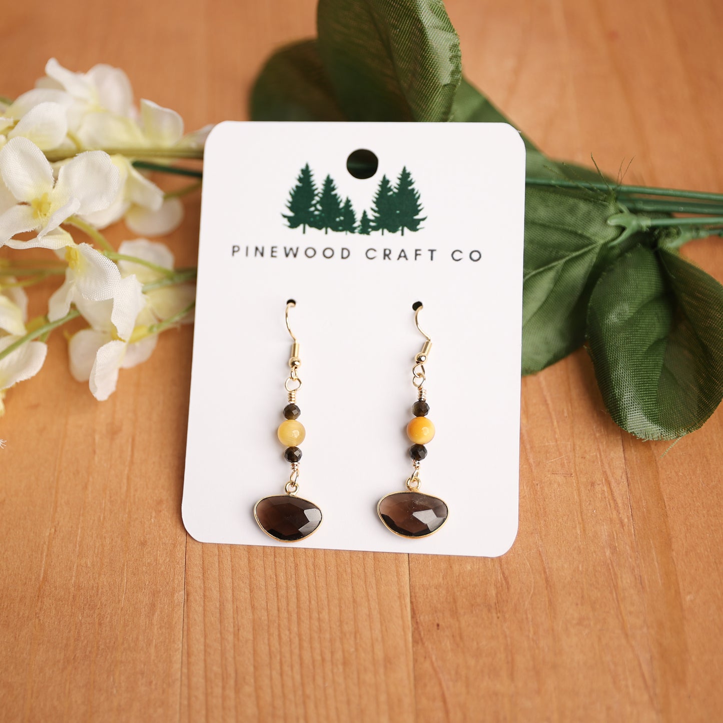 Honey Tigers Eye and Smokey Quartz