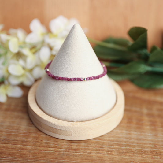 Ruby Cubes - Gold Filled Beads - 6.5 iinches
