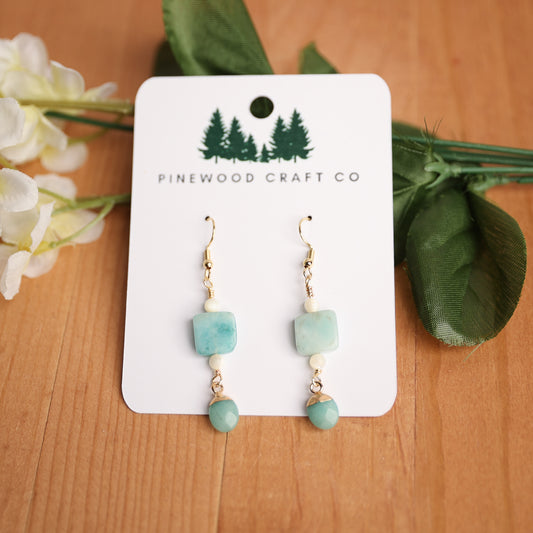 Amazonite Teardrop Dangles